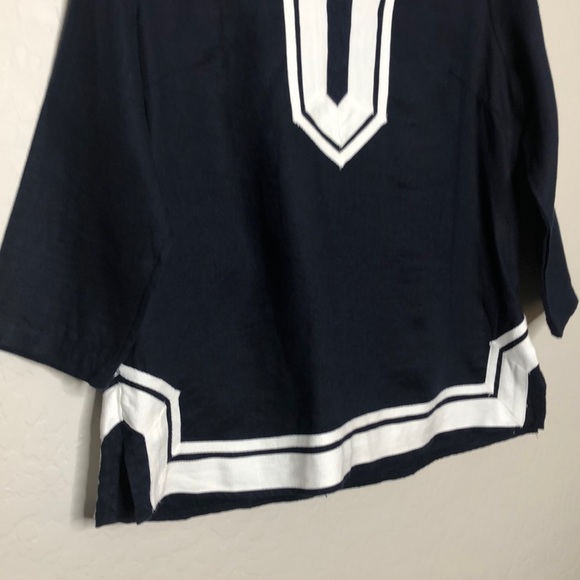 Crown And Ivy 3/4 Sleeve Blouse Top Linen Medium - Picture 3 of 7